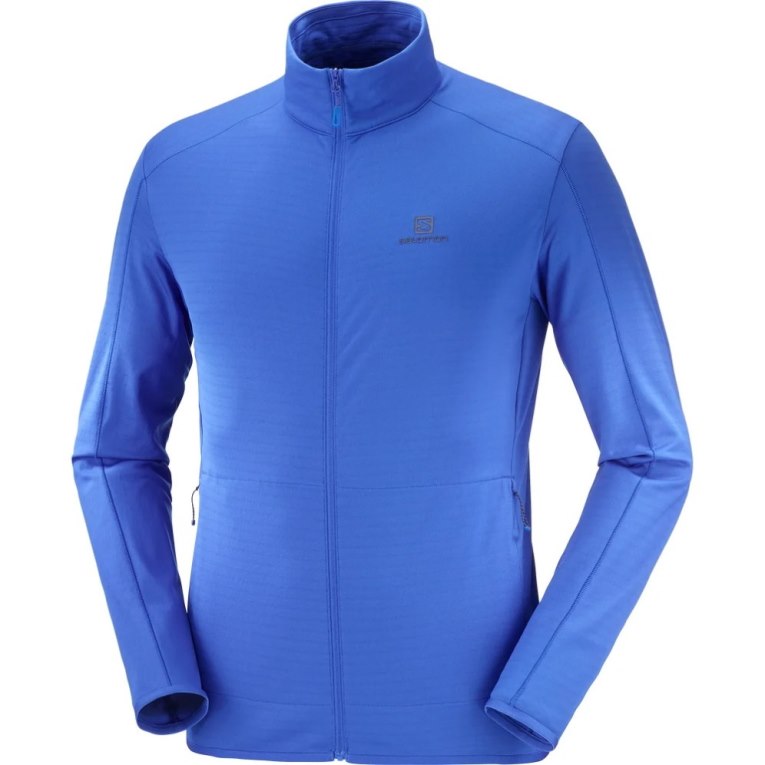 Chaquetas Salomon Essential Lightwarm Full Zip Hombre Azules | MX TQYI825